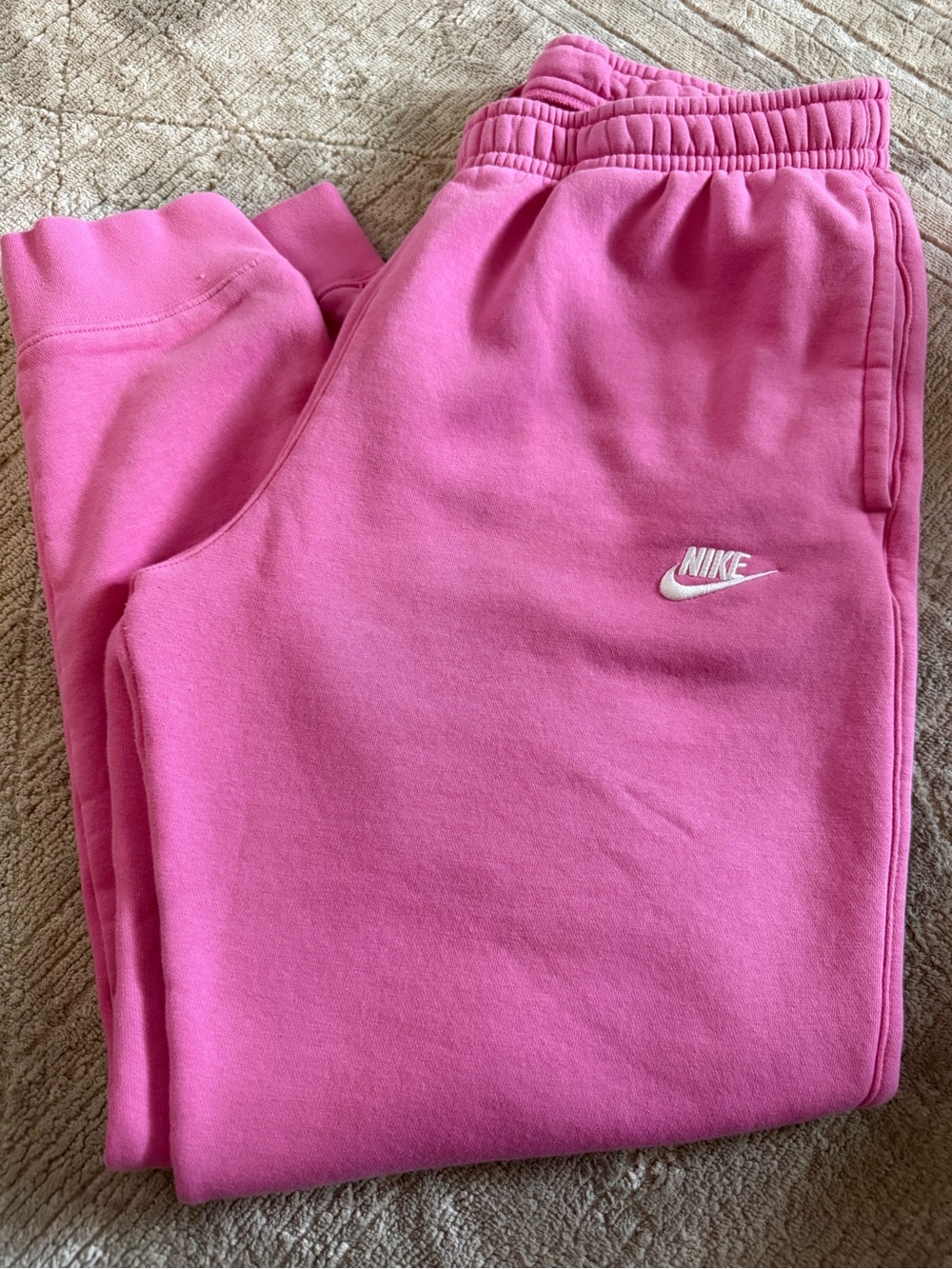 Nike Womens Bright Pink Fleece Joggers